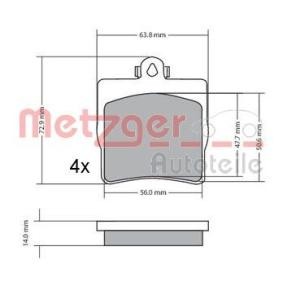 Compre Pastilhas de travão da METZGER 1170016 a um preço baixo por 17,64 €