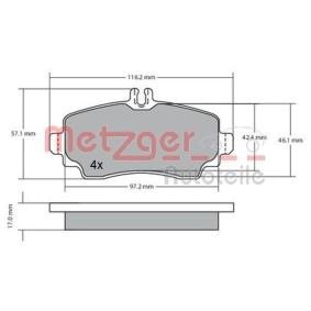 Compre Pastilhas de travão da METZGER 1170041 a um preço baixo por 17,39 €