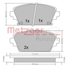 Compre Pastilhas de travão da METZGER 1170124 a um preço baixo por 31,55 €