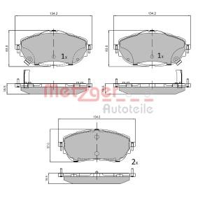 Compre Pastilhas de travão da METZGER 1170797 a um preço baixo por 56,62 €