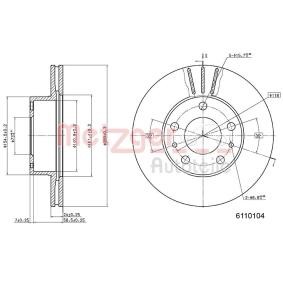 Achetez des Disque de frein METZGER 6110104 à prix pour 68,45 €
