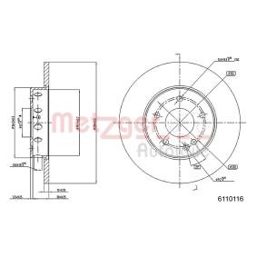 Compre Disco de travão da METZGER 6110116 a um preço baixo por 28,74 €
