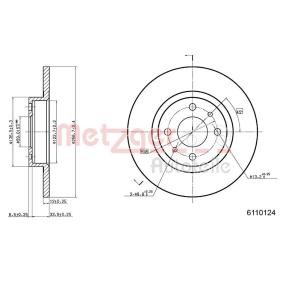 Achetez des Disque de frein METZGER 6110124 à prix pour 44,71 €