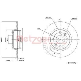 Comprar Disco de freno de METZGER 6110170 a bajo precio de 23,56 €