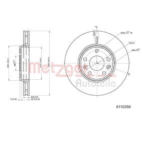 Bremsscheibe 6110356 von METZGER günstig für 66,34 € online kaufen