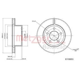 Compre Disco de travão da METZGER 6110653 a um preço baixo por 33,43 €