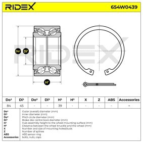 Compre Kit de rolamento de roda da RIDEX 654W0439 a um preço baixo por 19,64 €
