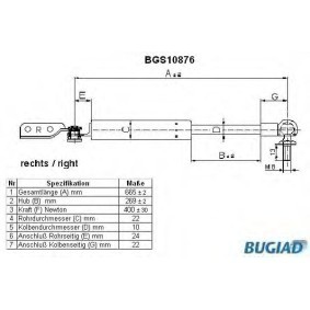 Heckklappendämpfer für SUBARU von BUGIAD