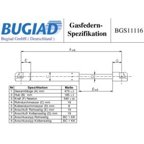 Heckklappendämpfer für MITSUBISHI von BUGIAD