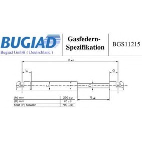 Gasfeder, Heckscheibe für PORSCHE von BUGIAD