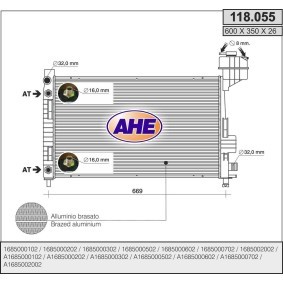 Kjøp Radiator, motorkjøling av AHE 118.055 til den lave prisen 2196,64 NOK