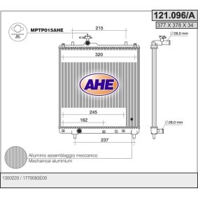 Kjøp Radiator, motorkjøling av AHE 121.096/A til den lave prisen 1021,49 NOK