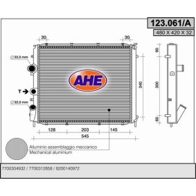 Kjøp Radiator, motorkjøling av AHE 123.061/A til den lave prisen 1021,49 NOK
