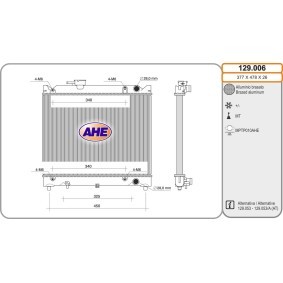 Comprar Radiador, refrigeración del motor de AHE 129.006 a bajo precio de 125,49 €