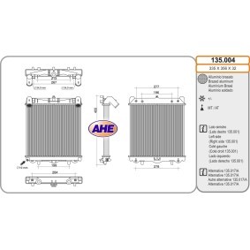 Kjøp Radiator, motorkjøling av AHE 135.004 til den lave prisen 2527,38 NOK