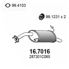 Compre Panela de escape traseira da ASSO 16.7016 a um preço baixo por 121,39 €