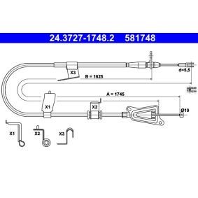 Compre Cabo de aço, travão de estacionamento da ATE 24.3727-1748.2 a um preço baixo por 82,23 €