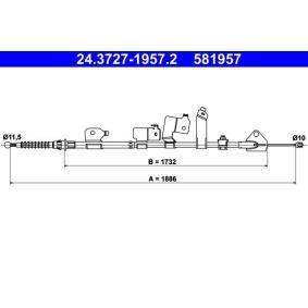 Compre Cabo de aço, travão de estacionamento da ATE 24.3727-1957.2 a um preço baixo por 52,52 €