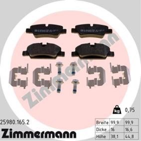 Köp Bromsbelägg av ZIMMERMANN 25980.165.2 till det låga priset 668,62 kr