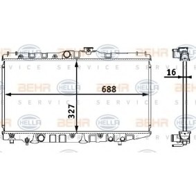 Kühler, Motorkühlung 8MK 376 708-151 für COROLLA Verso (ZDE12_, CDE12_) für 114,88 CHF
