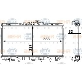 Kühler, Motorkühlung 8MK 376 708-181 für COROLLA Verso (ZDE12_, CDE12_) für 135,84 CHF