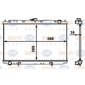 Kühler, Motorkühlung 8MK 376 718-491 für NISSAN