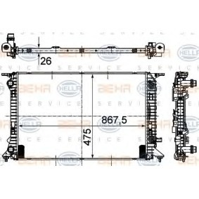Kühler, Motorkühlung 8MK 376 745-631 für PORSCHE
