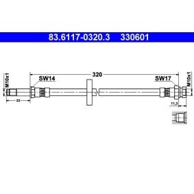 Comprar Latiguillo de freno de ATE 83.6117-0320.3 a bajo precio de 16,06 €