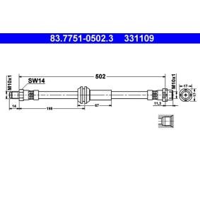 Comprar Latiguillo de freno de ATE 83.7751-0502.3 a bajo precio de 27,74 €