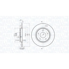 Achetez des Disque de frein MAGNETI MARELLI 360406115001 à prix pour 76,56 €