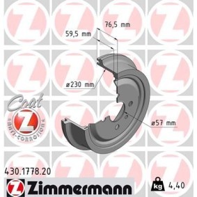 Comprar Tambor de freno de ZIMMERMANN 430.1778.20 a bajo precio de 44,27 €