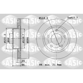 Bremsscheibe 6104017 von SASIC günstig für 93,75 € online kaufen