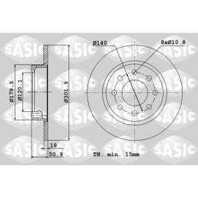 Comprar Disco de freno de SASIC 6104033 a bajo precio de 124,37 €