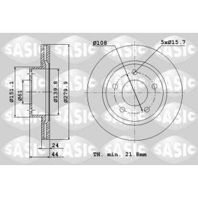 Bremsscheibe 6104036 von SASIC günstig für 127,83 € online kaufen