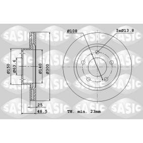 Comprar Disco de freno de SASIC 6106008 a bajo precio de 122,22 €