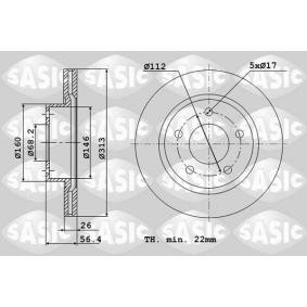 Comprar Disco de freno de SASIC 6106032 a bajo precio de 74,30 €