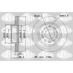 Comprar Disco de freno de SASIC 6106113 a bajo precio de 121,91 €