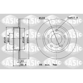Comprar Disco de freno de SASIC 6106143 a bajo precio de 77,92 €