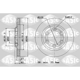 Comprar Disco de freno de SASIC 6106174 a bajo precio de 91,28 €