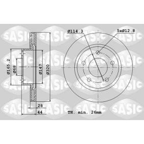 Comprar Disco de freno de SASIC 6106319 a bajo precio de 129,47 €