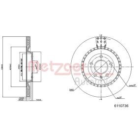 Achetez des Disque de frein METZGER 6110736 à prix pour 96,19 €