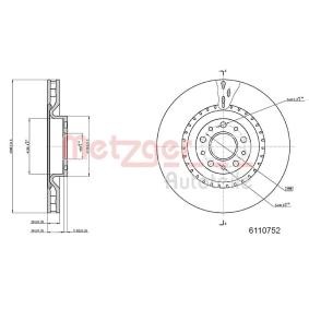 Achetez des Disque de frein METZGER 6110752 à prix pour 47,47 €