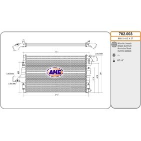 Kjøp Intercooler av AHE 702.003 til den lave prisen 2836,07 NOK