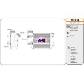 Kjøp Intercooler av AHE 702.054 til den lave prisen 2148,27 NOK