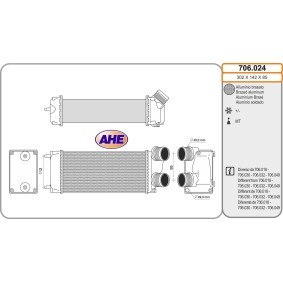 Köp Intercooler av AHE 706.024 till det låga priset 1657,92 kr