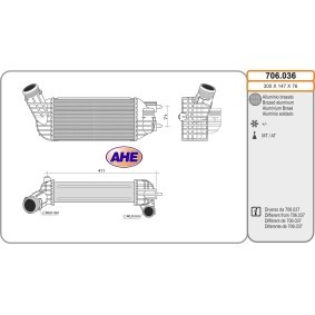 Köp Intercooler av AHE 706.036 till det låga priset 3022,61 kr