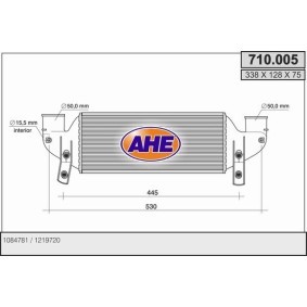 Kjøp Intercooler av AHE 710.005 til den lave prisen 1625,03 NOK
