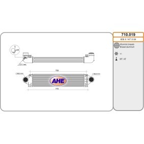 Kjøp Intercooler av AHE 710.019 til den lave prisen 2689,66 NOK