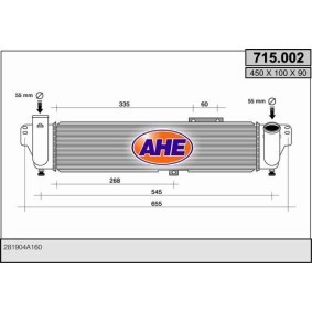 Kjøp Intercooler av AHE 715.002 til den lave prisen 2727,21 NOK