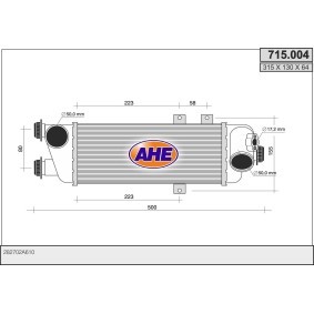 Kjøp Intercooler av AHE 715.004 til den lave prisen 2553,18 NOK